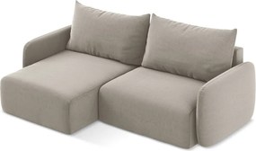 Colțar taupe extensibil/cu spațiu de depozitare cu tapițerie din catifea (cu colț pe partea stângă/cu șezlong) Kalena – Makamii