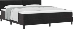 vidaXL Pat cu arcuri cu saltea cu headboard Negru 180 x 200 cm Catifea