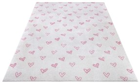 Covor pentru copii alb-roz 120x170 cm Hearts – Hanse Home