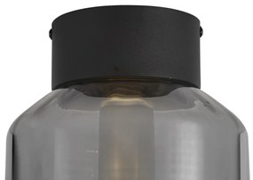 Plafonieră modernă neagră cu sticlă fumurie - Stiklo