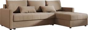 Coltar extensibil VENORIA, bej, colt reversibil, 220x143 cm + 2 perne GRATUIT