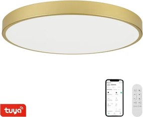 Immax NEO 07312L-LED Plafonieră LED dimabilă SEMPLICI 128W/230V Ø100 cm Wi-Fi Tuya auriu + telecomandă
