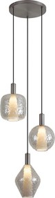 Lampă suspendată de design Gun metal cu 3 lumini - Ard