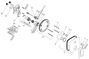 Baterie cada dus, Hansgrohe, Talis E, alb mat