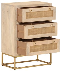 372021 vidaXL Dulap cu sertare 55x30x76 cm, lemn masiv de mango și fier