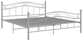 325008 vidaXL Cadru de pat, gri, 200x200 cm, metal