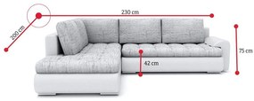 Supermobel Colțar extensibil TALHA V, 230x75x200, lawa 09/soft 11, dreapta