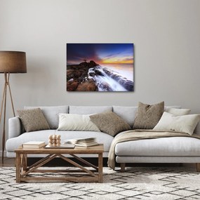 Tablou cu munți în ceață (70x50 cm)