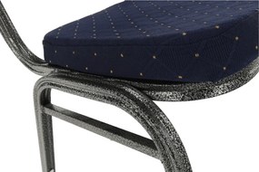 Scaun, rabatabil, textil albastru închis/gri cadru, JEFF 2 NEW