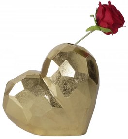 Vaza aurie din rasina, 19 x 9 x 18 cm, Heart Mauro Ferreti