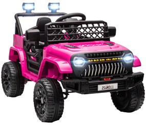 AIYAPLAY Mașină electrică pentru copii 4x4 cu telecomandă 2,4Ghz, 2 motoare 12 V, viteză reglabilă, muzică, claxon, lumini LED, negru | Aosom Romania