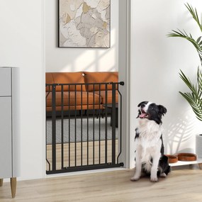PawHut Poartă Extensibilă și Reglabilă pentru Câini, pentru Scări și Uși, din Oțel și ABS, 75-85x76 cm, Negru | Aosom Romania
