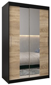 Dulap de haine 120 cm Toki 1 (negru mat + stejar sonoma). 1064894