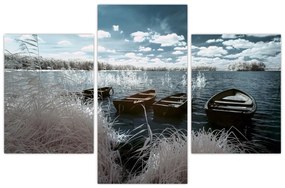 Tablou - Bărci de lemn pe lac (90x60 cm)