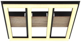 Plafoniera LED design industrial Froomy negru, maro