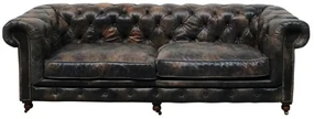 Canapea premium, Chesterfield, 3 locuri, piele naturala, St. James