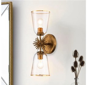 Quoizel STARING-2WB-DG-CLEAR - Aplica de perete STARING 2xE27/40W/230V, cupru