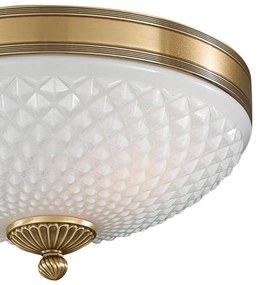 Plafoniera clasic design italian din alama, sticla 8400, diametru 30cm RA-PL. 8400/2