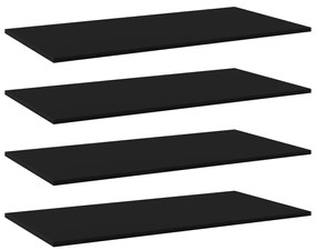 805300 vidaXL Plăci bibliotecă, 4 buc., negru, 80 x 20 x 1,5 cm, PAL