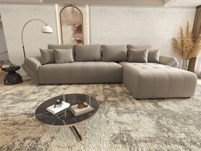 Colțar extensibil dumonde cu ladă de depozitare si sezut confortabil din spuma high-density, Berlin XL Royal Gri 350x185 cm II