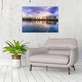 Tablou pe sticlă cu lac (70x50 cm)