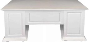Birou lemn masiv alb Natalie, 160 × 76 × 76 cm