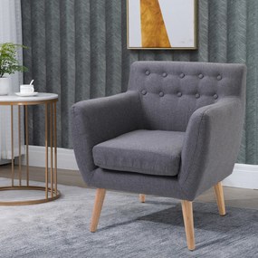 Scaun Fotoliu HOMCOM de Dormitor, Salon, Moderna, Gri | Aosom Romania