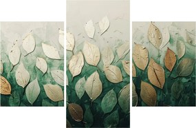 Tablou - Frunze verzi-aurii (90x60 cm)