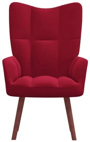 Scaun de relaxare, rosu vin, catifea