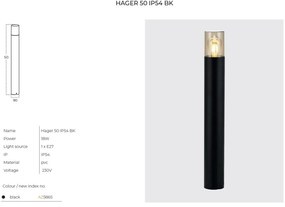 Stalp pentru iluminat exterior IP54 HAGER H-50cm