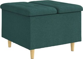 vidaXL Ottomană de depozitare Verde închis 60 x 60 x 45 cm țesătură