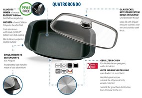 Elo 90932 Vas de copt Basic cu capac din sticlăQuatrorondo 40 x 22 cm