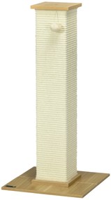 PawHut Kratzbaum cu jucării, 38 cm x 38 cm x 80 cm, Bej + Natur | Aosom Romania