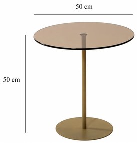 Masuta Auxiliara, Sticla Temperata / Metal, Chill-Out, Auriu / Bronz