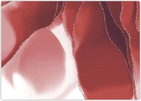 Tablou pe sticlă - Floare abstractă roșie N⁰3 (70x50 cm)