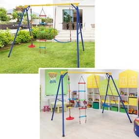 Set leagăne 4 în 1 cu panou de baschet