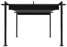 Pavilion de gradina, acoperis retractabil, antracit, 3x3 m Antracit, 3 x 3 x 2.2 m