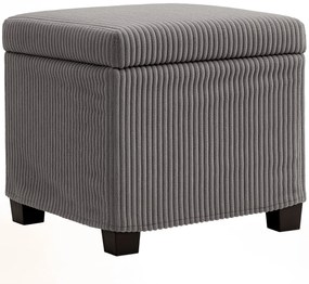 HOMCOM Cutie puf depozitare 30 L cu capac detașabil, puf ottoman cube umplutură din catifea groasă, 40 x 40 x 40 cm, gri | Aosom Romania