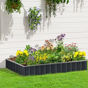 Outsunny Pat Modular Suprainălțat pentru Legume, Structură din Oțel Zincat, Ideal pentru Plante și Ierburi, 258x90x30 cm, Gri Inchis | Aosom Romania