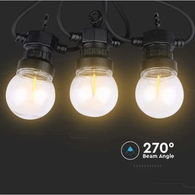 Lanț LED de exterior STRING 5m 10xLED/0,4W/24/230V 3000K IP44