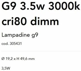 Bec LED dimabil, G9 3,5W 3000k cri80 dimm