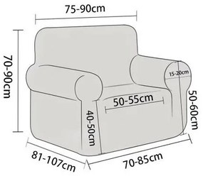 Husă fotoliu multielastică 4Home Magic clean maro închis, 75 - 95 cm