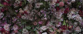 Tablou - Perete de flori (120x50 cm)