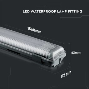 Corp de iluminat LED fluorescent T8 2xG13/22W/230V IP65 4000K 156 cm
