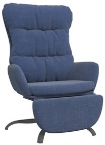 3097598 vidaXL Scaun de relaxare cu taburet, albastru, catifea