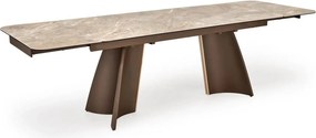 Masa extensibila VESNA, bej/maro, ceramica/sticla/metal/lemn, 180/260x