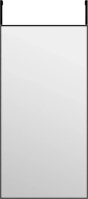 vidaXL Oglindă pentru ușă, negru, 40x80 cm, sticlă și aluminiu