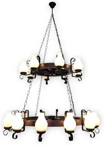 Candelabru rustic fabricat manual din lemn Roata 20L