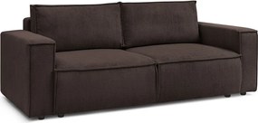 Canapea taupe extensibilă cu tapițerie din catifea reiată 245 cm Nihad – Bobochic Paris