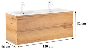 Dulap inferior Vario Forte 120 cu lavoar stejar-stejar